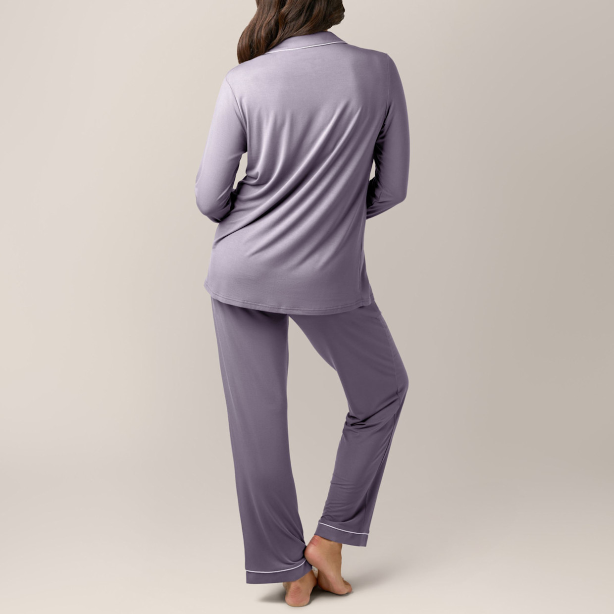 Kindred Bravely Clea Bamboo Long Sleeve Pajama Set - Granite, 2X.