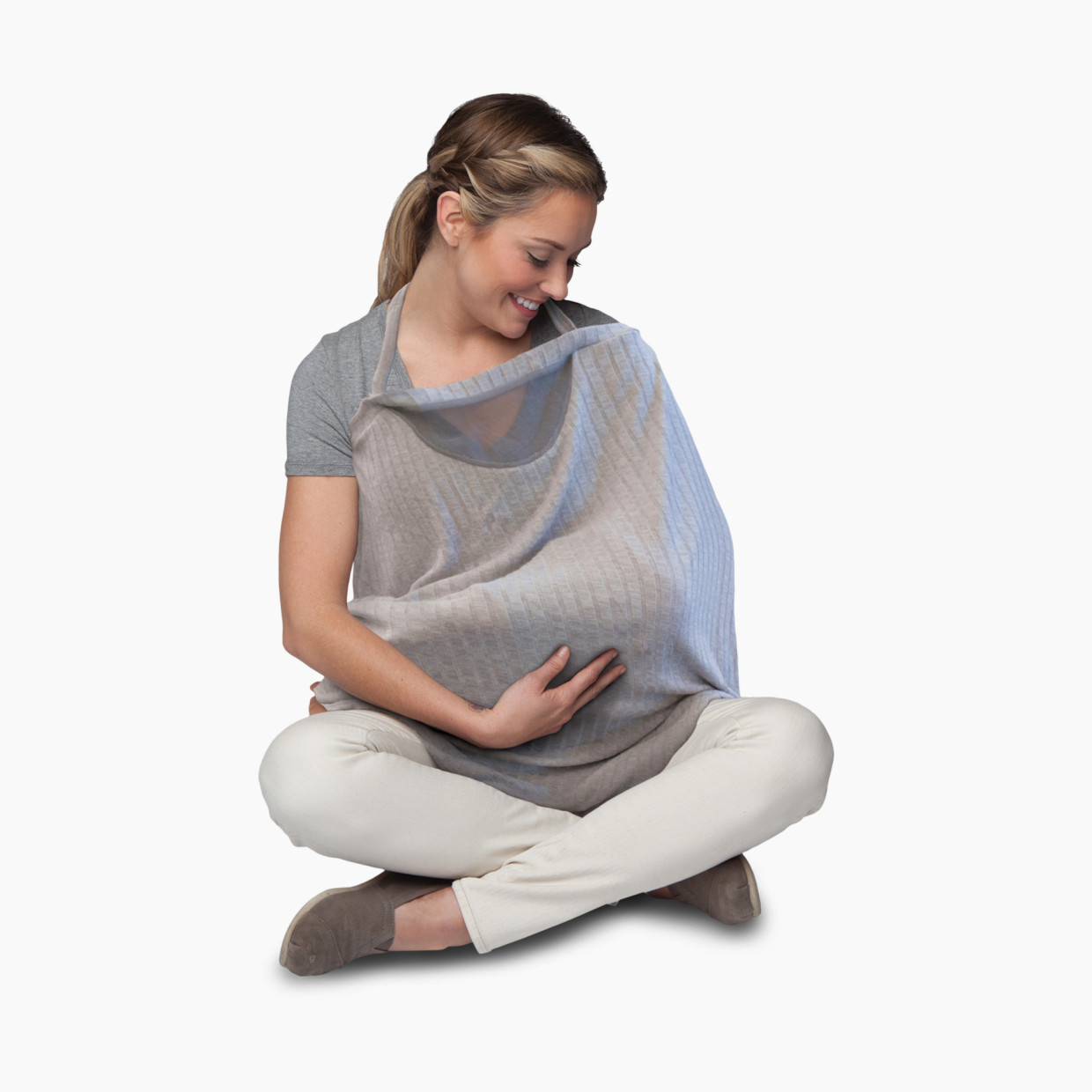Boppy Infinity Nursing Scarf for Breastfeeding - Silver Grey.