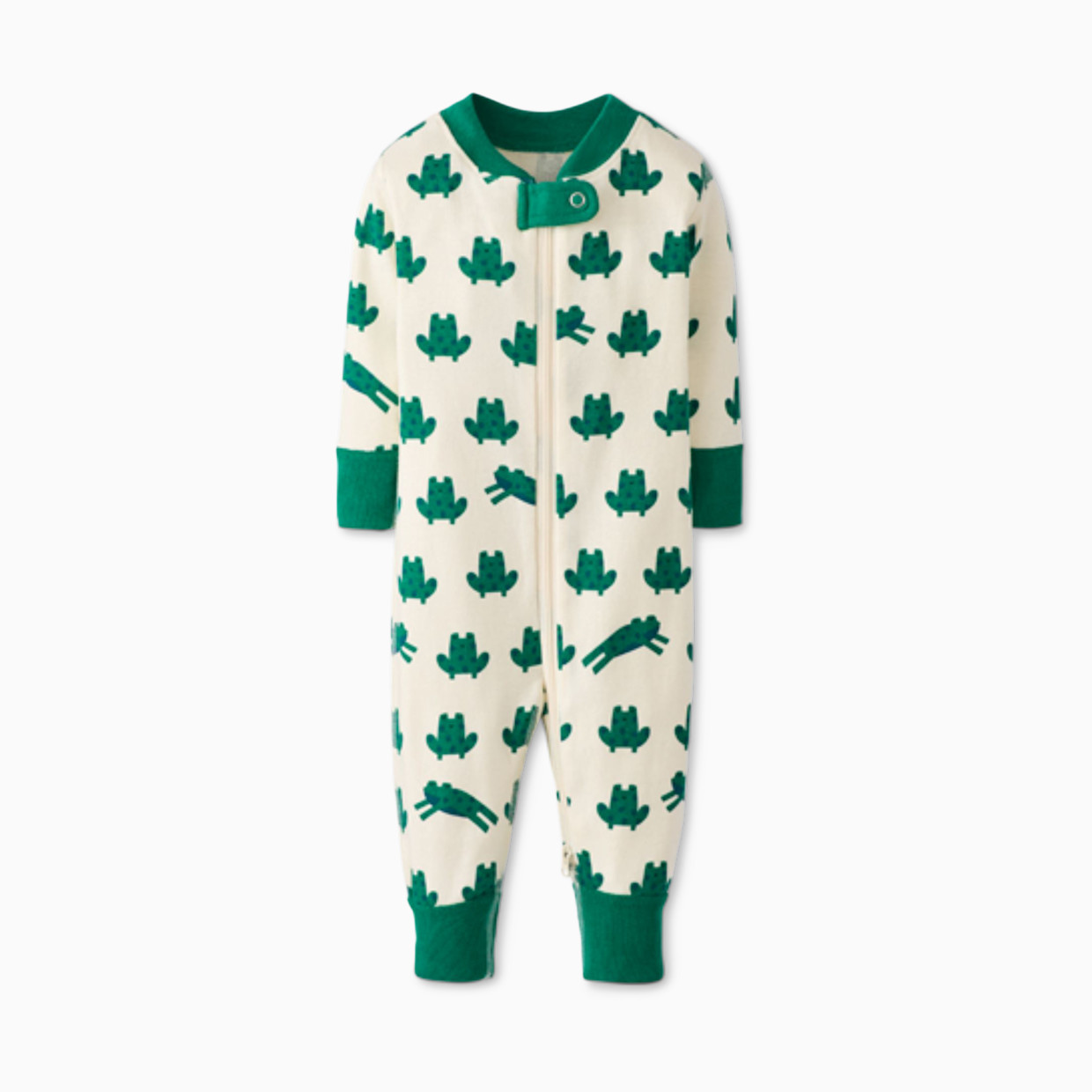 Hanna Andersson Baby Organic Cotton Footless Sleeper - Ribbit Ribbit, Newborn.