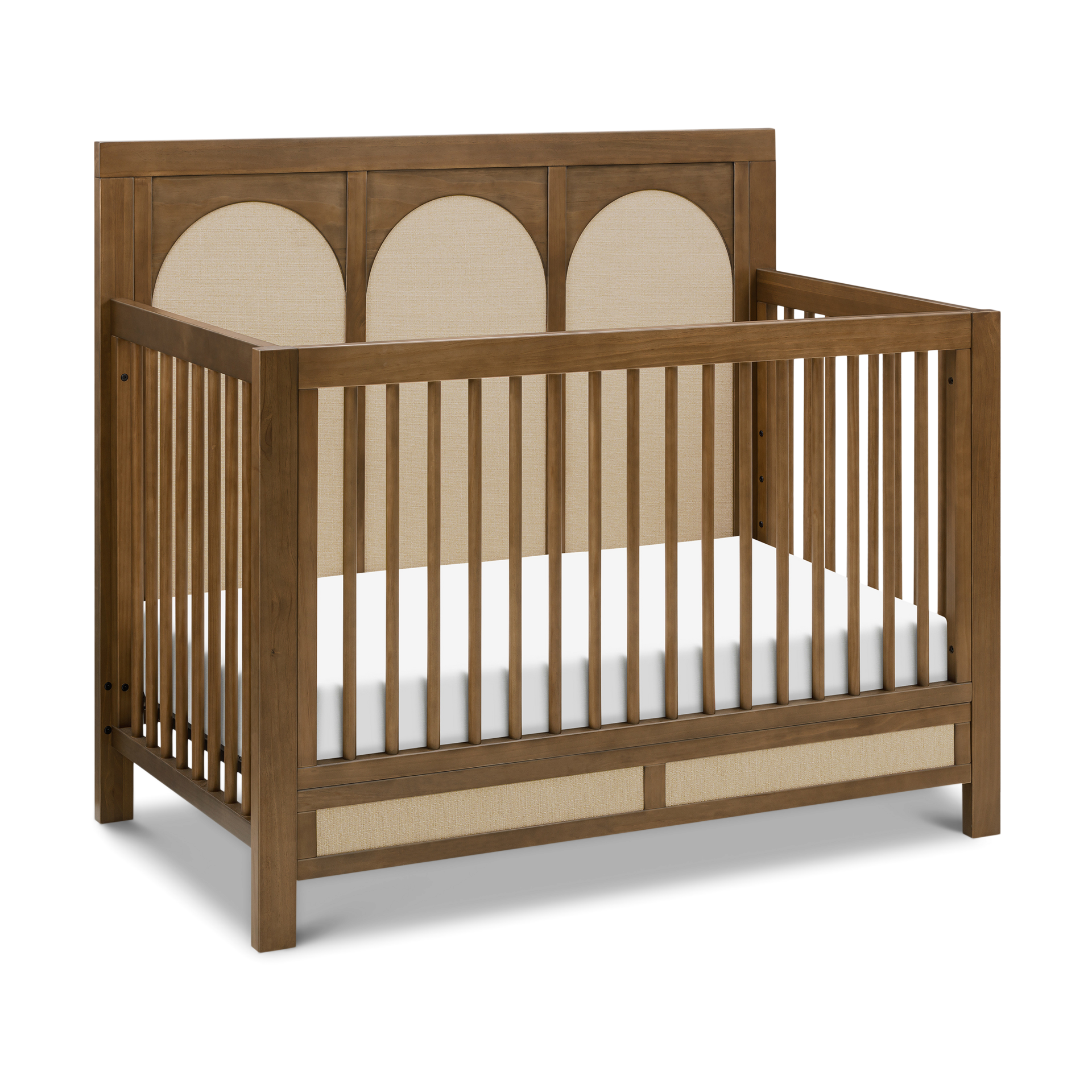 Namesake Eloise 4-in-1 Convertible Crib - Natural Walnut & Performance Sand Eco-Weave.