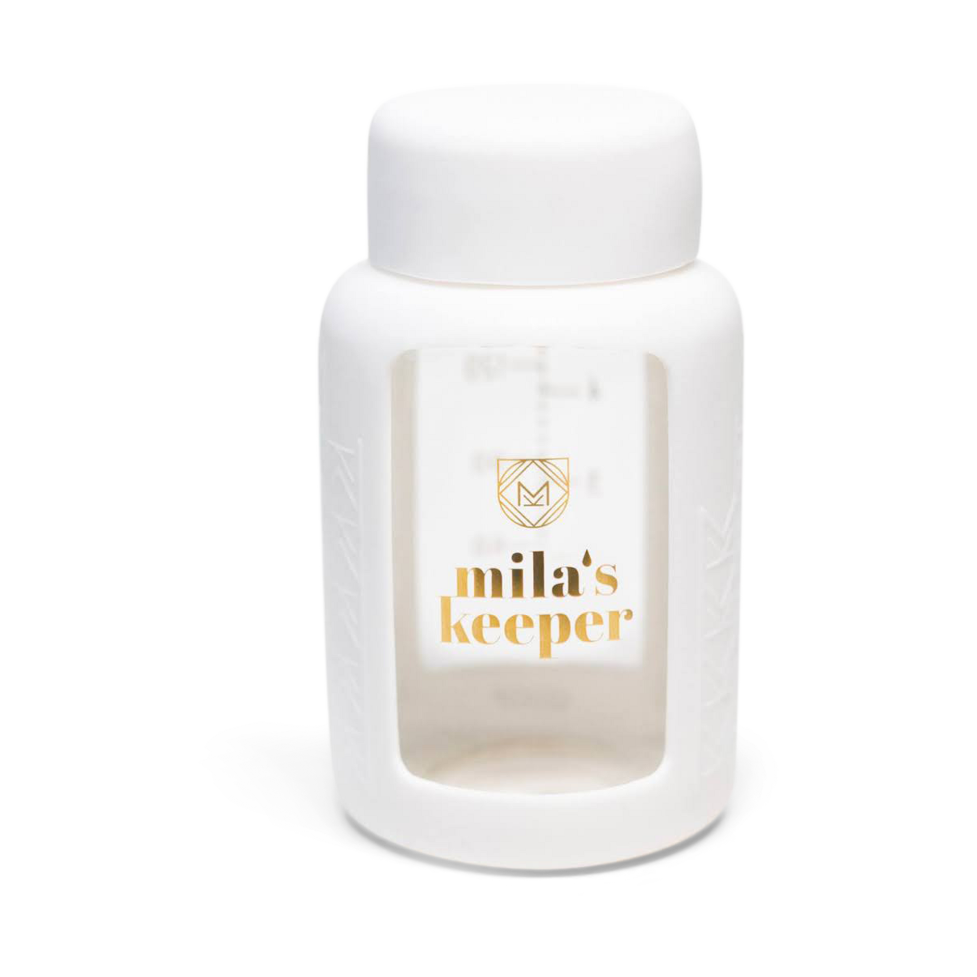 Mila's Keeper Glass Breast Milk Storage Bottles, 2 Pack - Aspen White, Standard, 2.