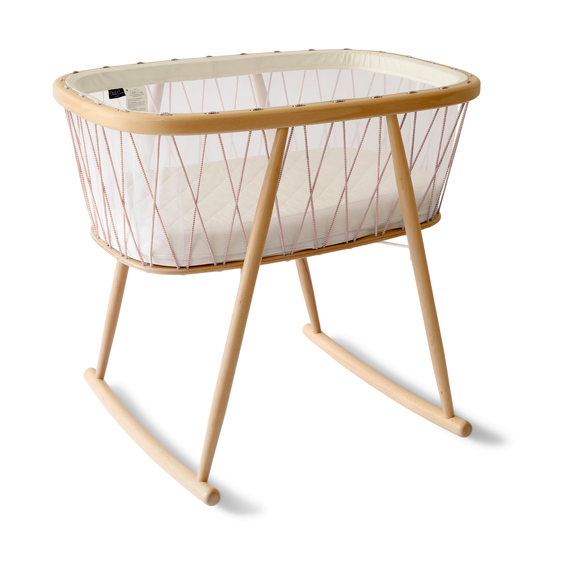 Charlie Crane KUMI Bassinet - Bois De Rose, Coco Organic Mattress.
