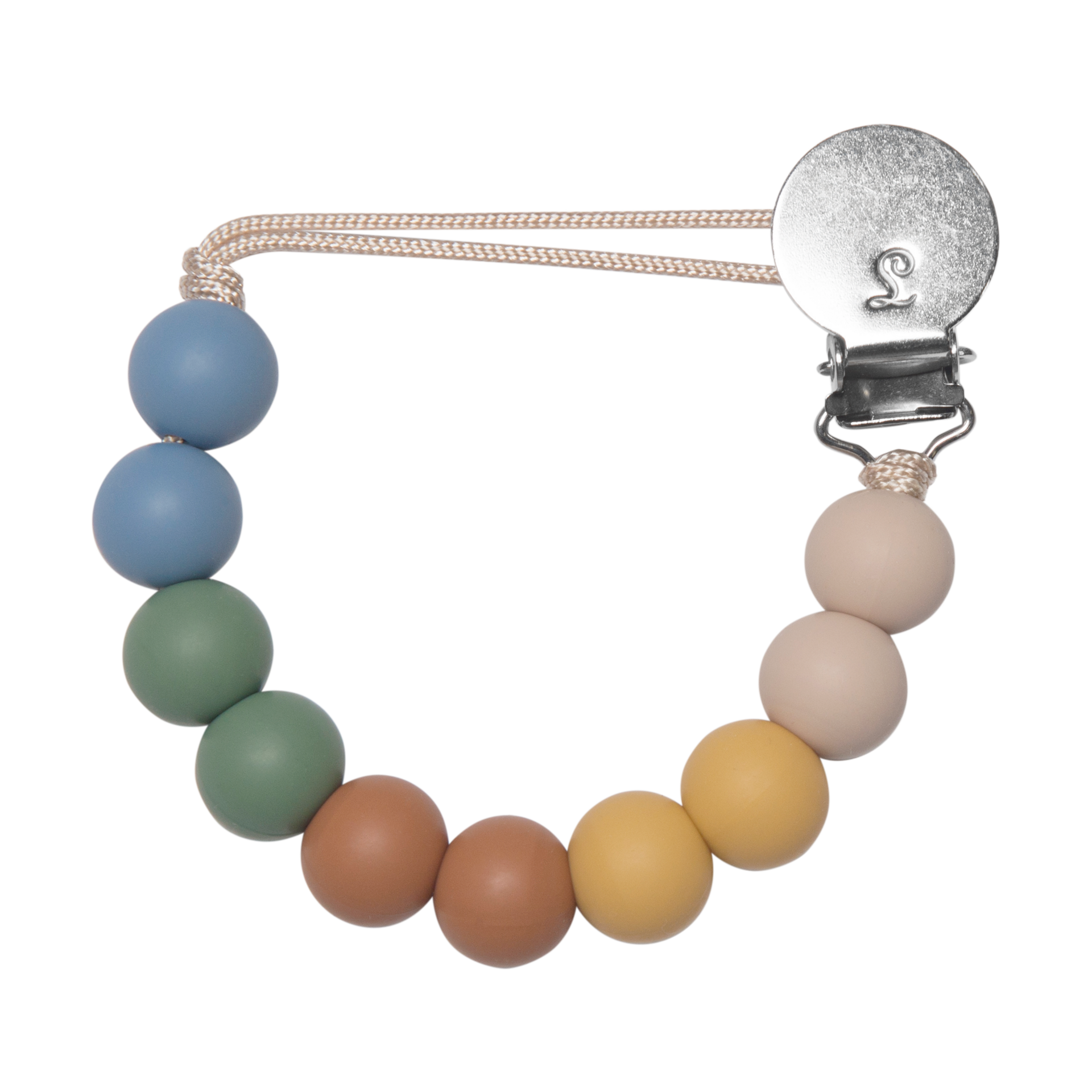 Loulou Lollipop Loulou Lollipop x Babylist Colorblock Silicone Pacifier Clip - Modern Primary Multi.