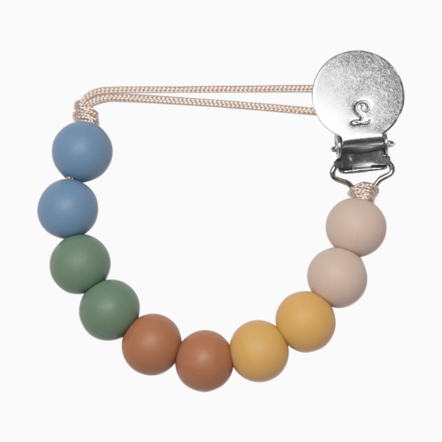 Loulou Lollipop Loulou Lollipop x Babylist Colorblock Silicone Pacifier Clip - Modern Primary Multi.