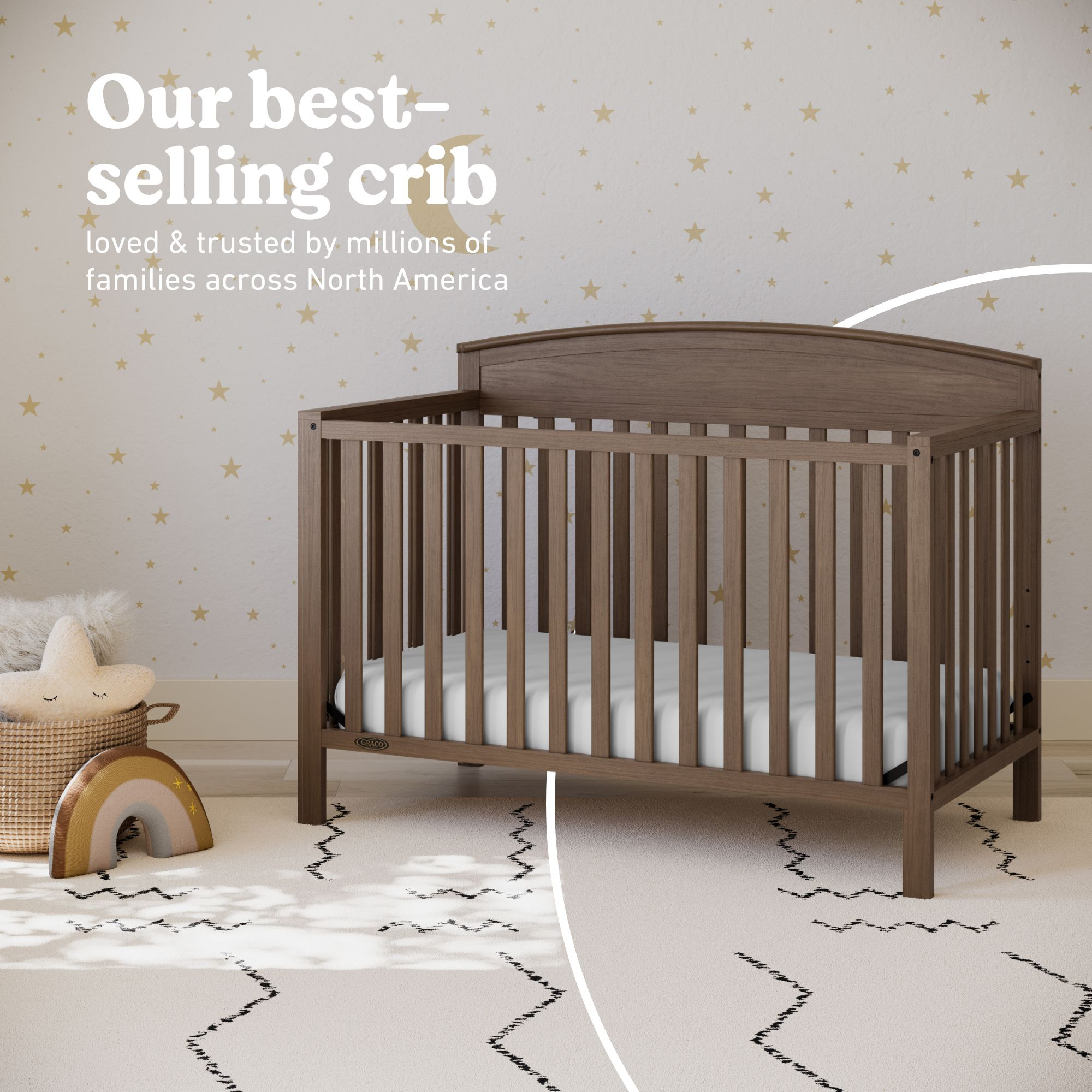 Graco Benton 5-in-1 Convertible Crib - Hazelnut.