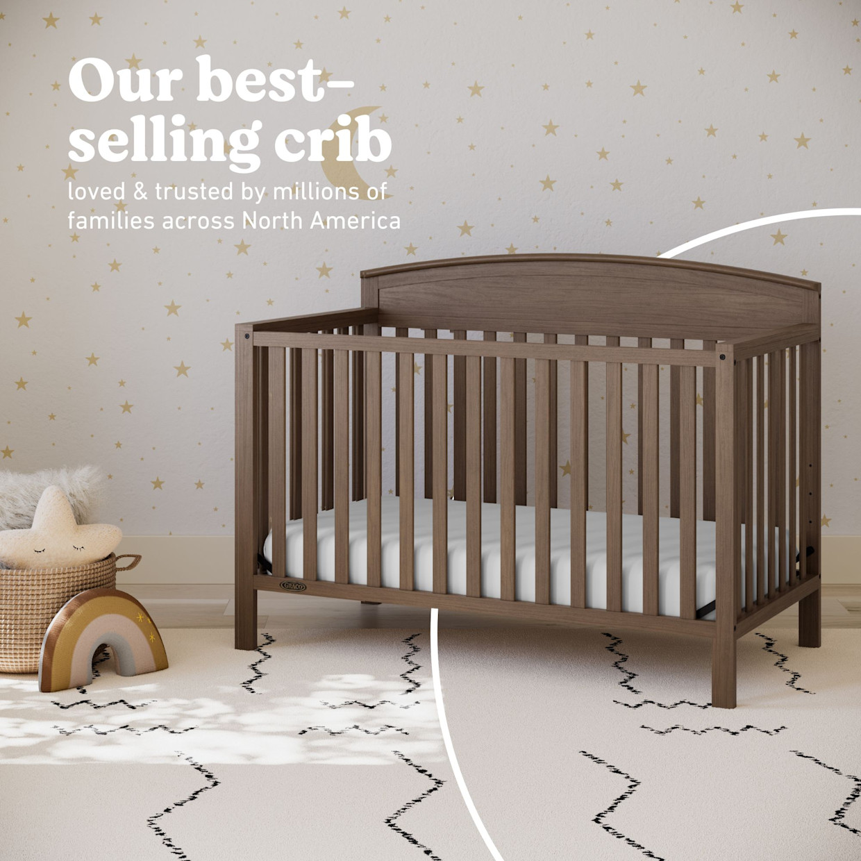 Graco Benton 5-in-1 Convertible Crib - Hazelnut.