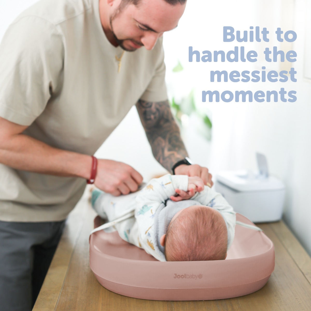Jool Baby Waterpoof Baby Changing Pad - Rose.