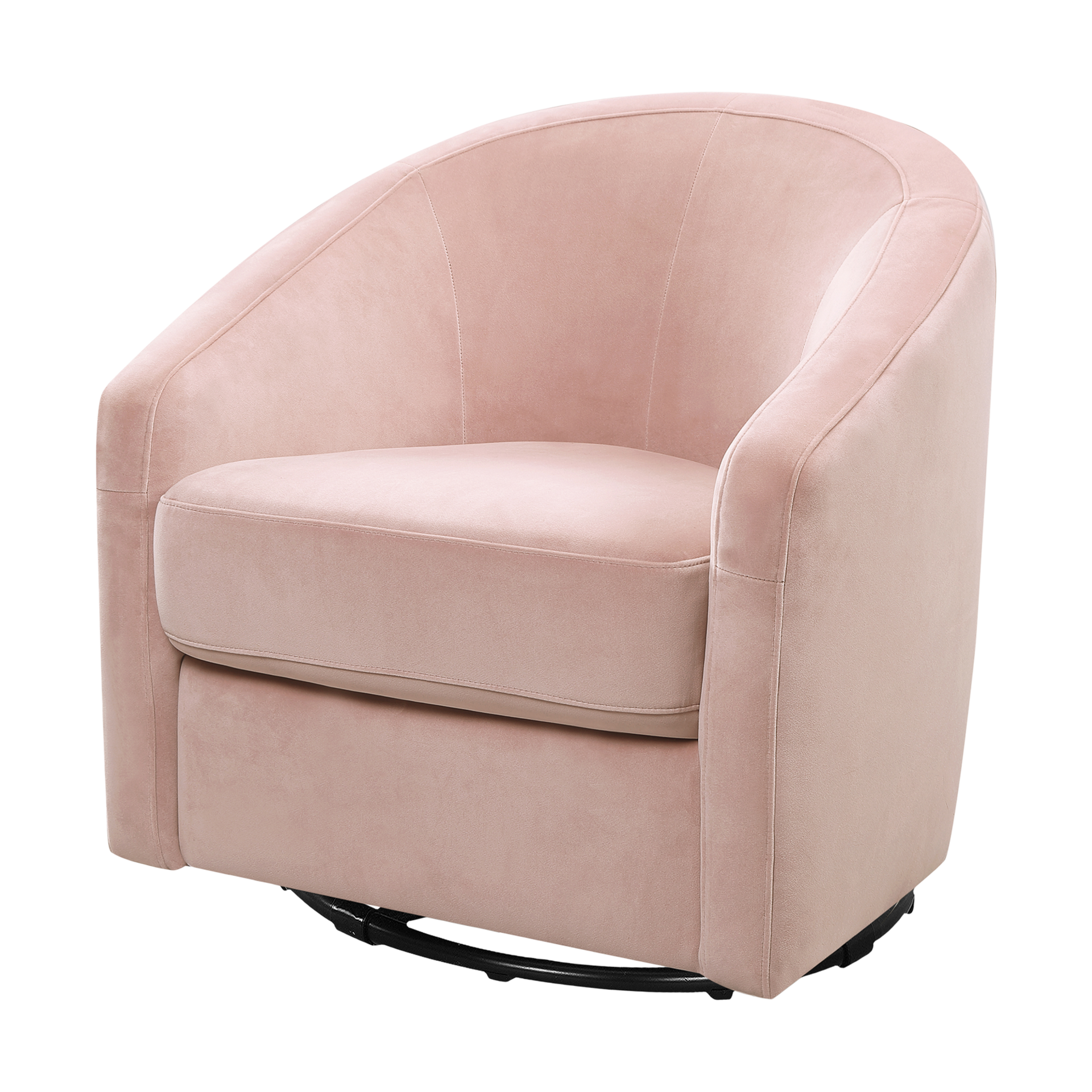 babyletto Madison Swivel Glider - Blush Pink Velvet.