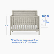 Delta cambridge convertible crib in rustic grey on sale