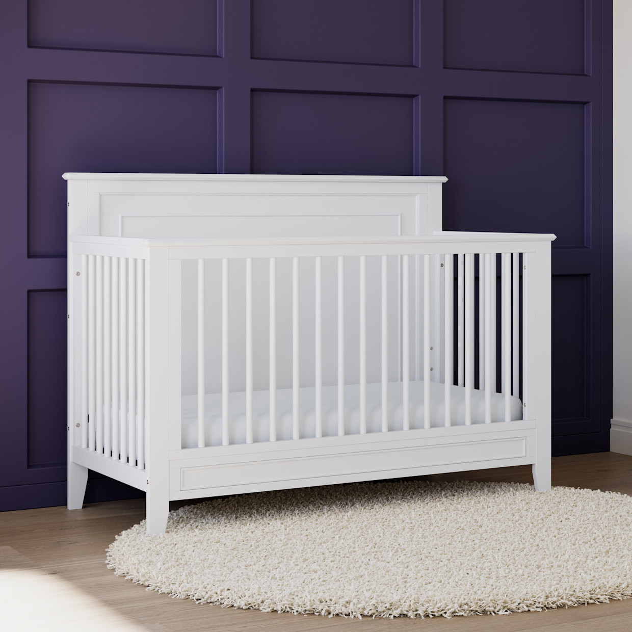 Storkcraft Solstice 4-in-1 Convertible Crib - White.