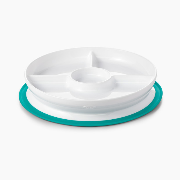 OXO Tot Stick & Stay Divided Plate - Teal.