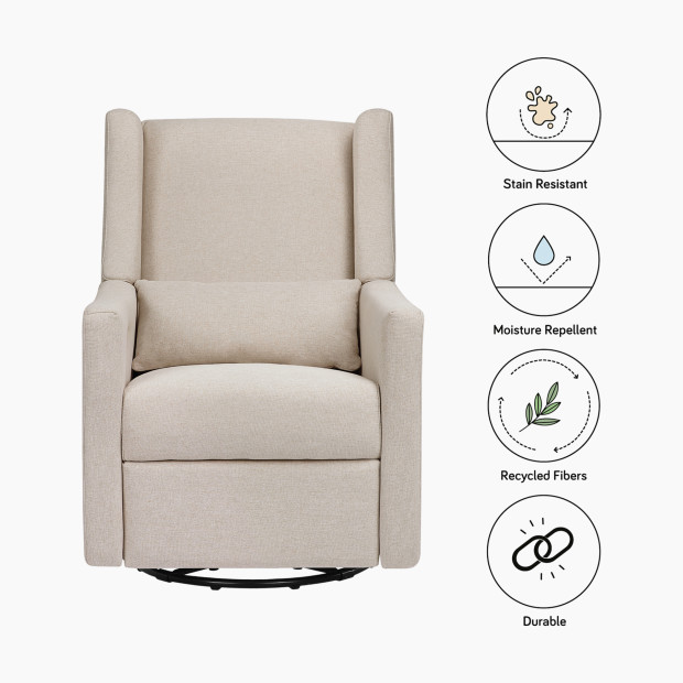 babyletto Kiwi Electronic Recliner and Swivel Glider - Performance Beach Eco Weave.