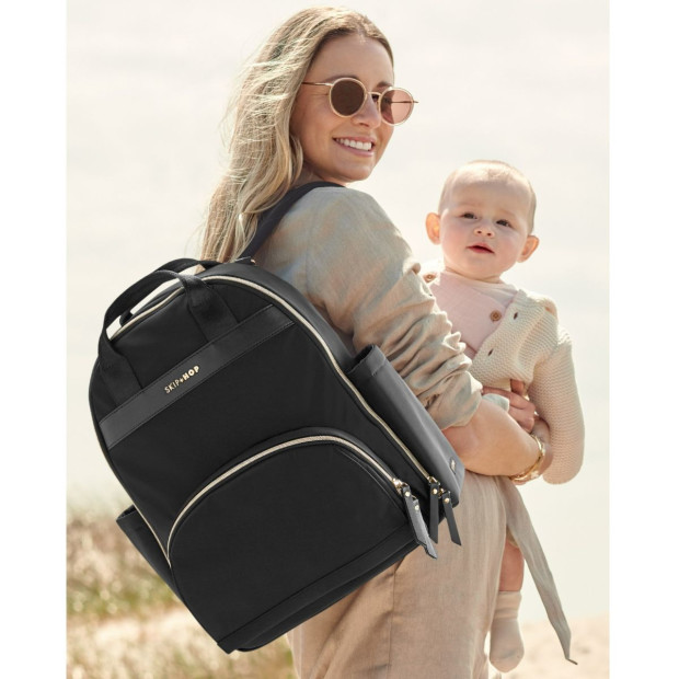 Skip Hop Envi-Luxe Eco Diaper Bag Backpack - Black.
