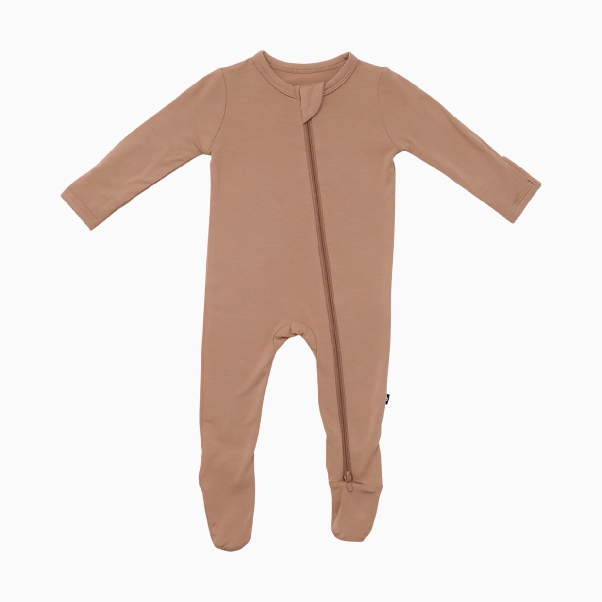 Kyte Baby Zipper Footie - Latte, Newborn.