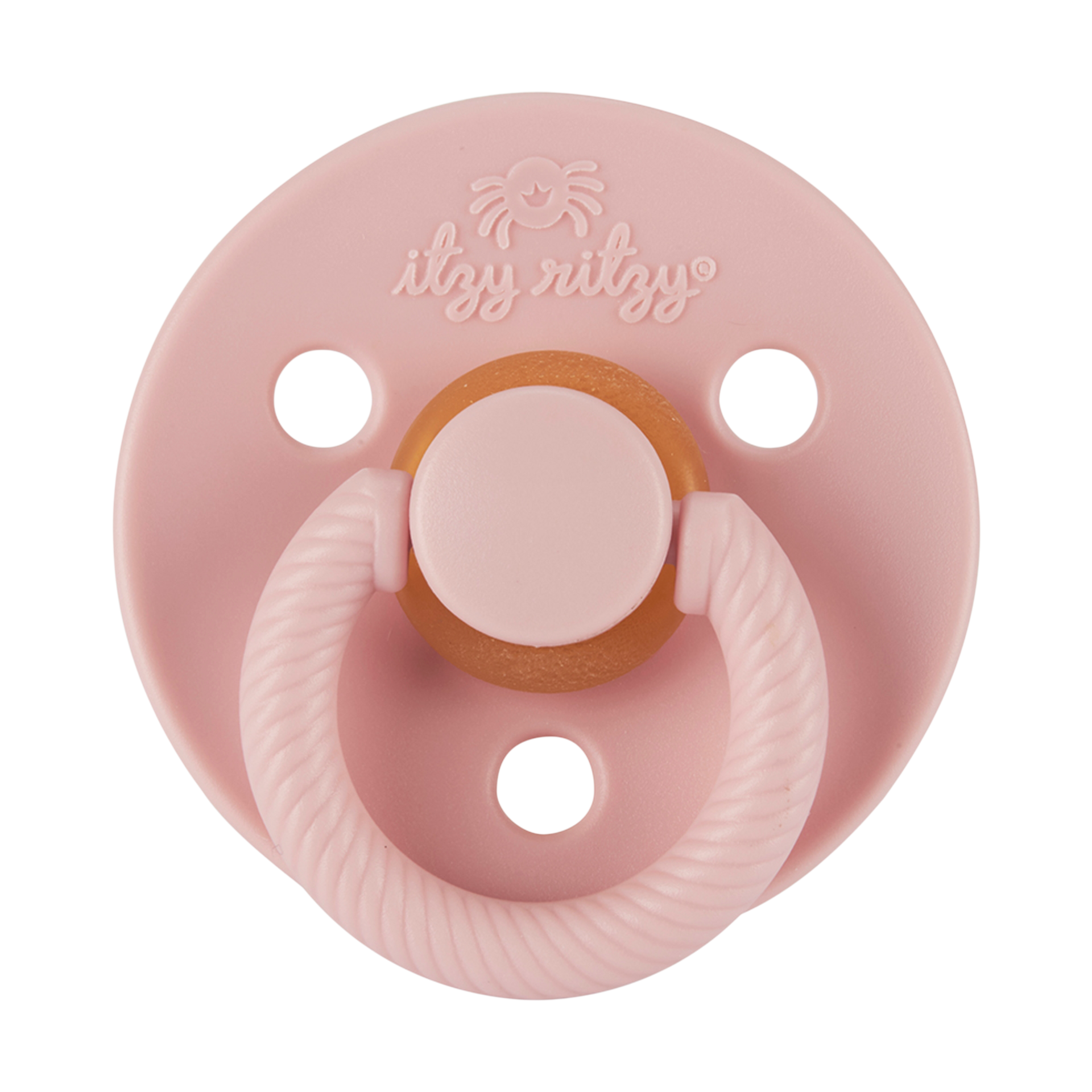 Itzy Ritzy 2-Pack Natural Rubber Pacifiers - Rosewood & Blossom.