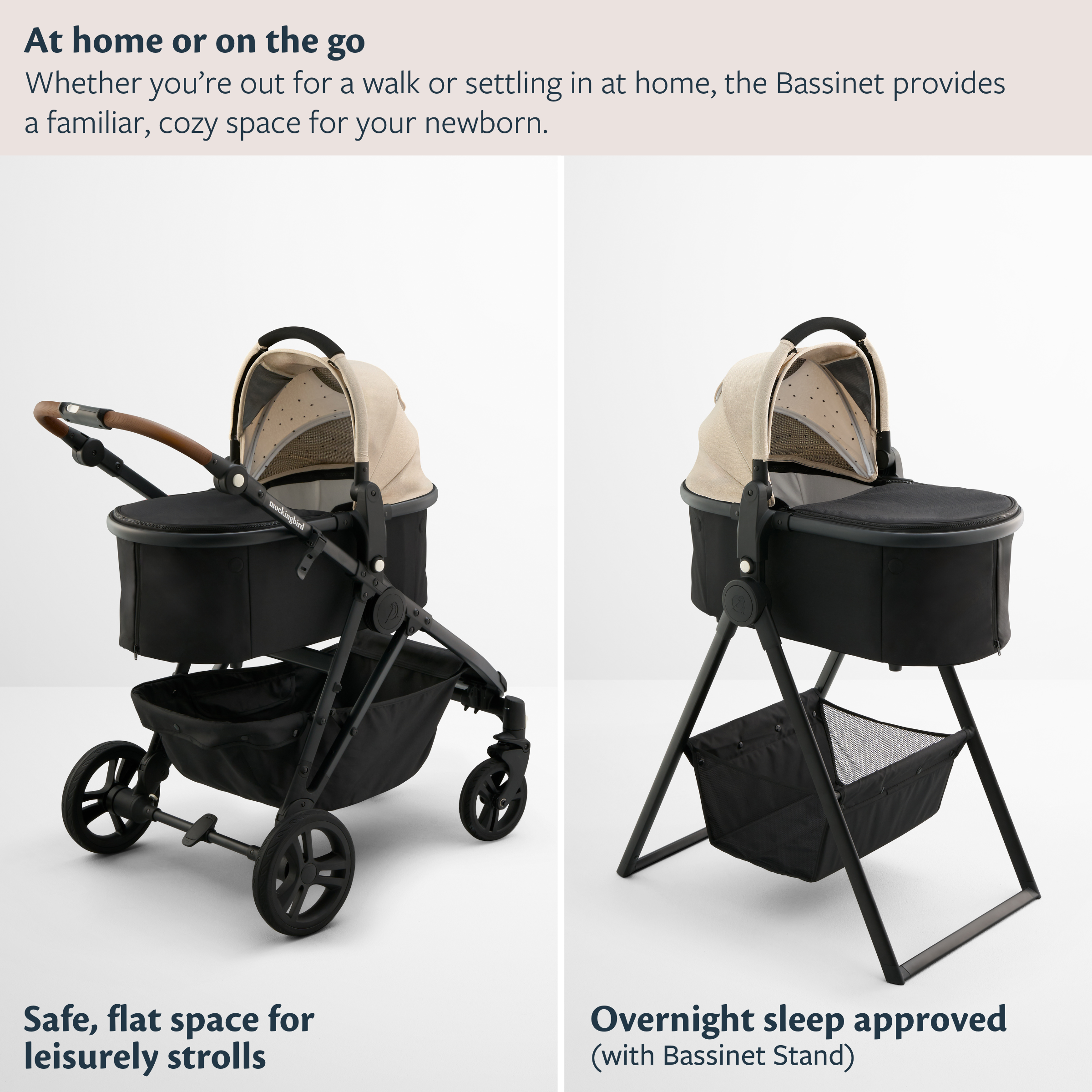 Mockingbird Bassinet 3.0 - Oat.