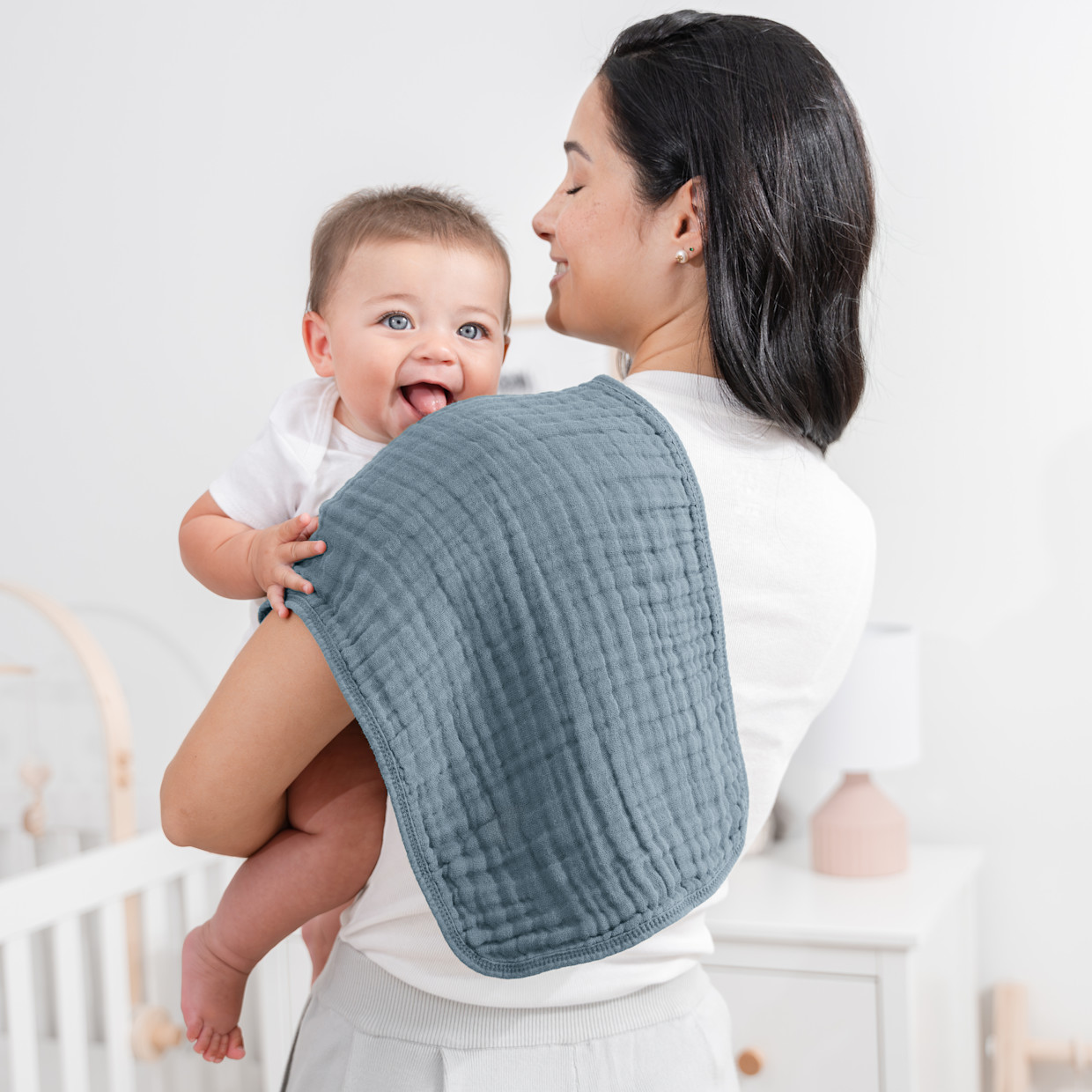 Comfy Cubs 6-Layer Muslin Burp Cloths Set (10 Pack) - Multi Boy.