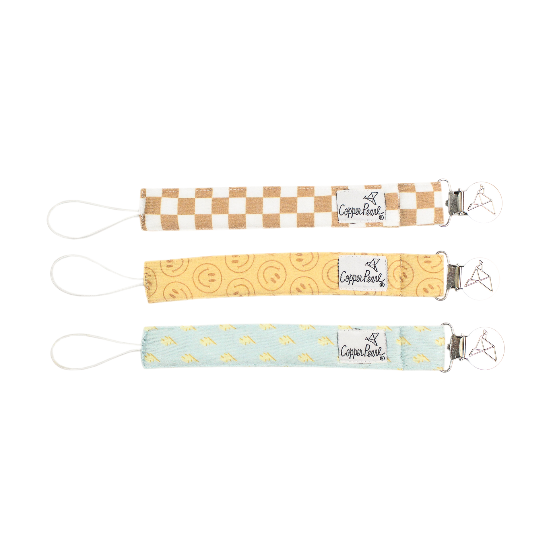 Copper Pearl Binky Clip Set (3 Pack) - Vance.