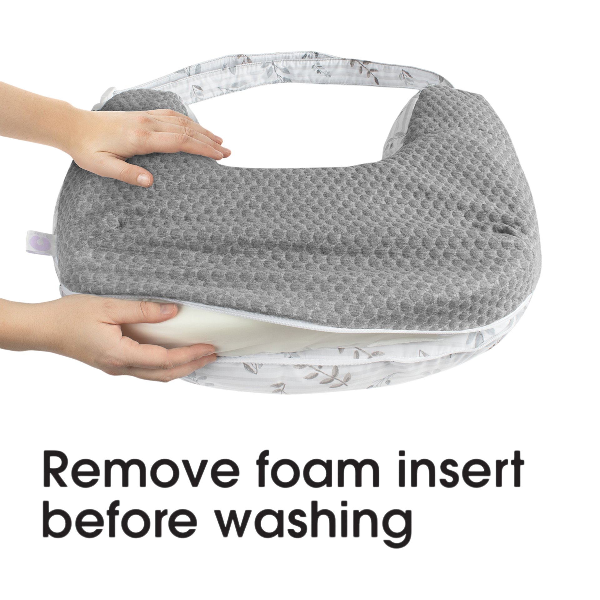 Boppy Best Latch Nursing Pillow Gray Pennydot Leaf Stripe Babylist Shop