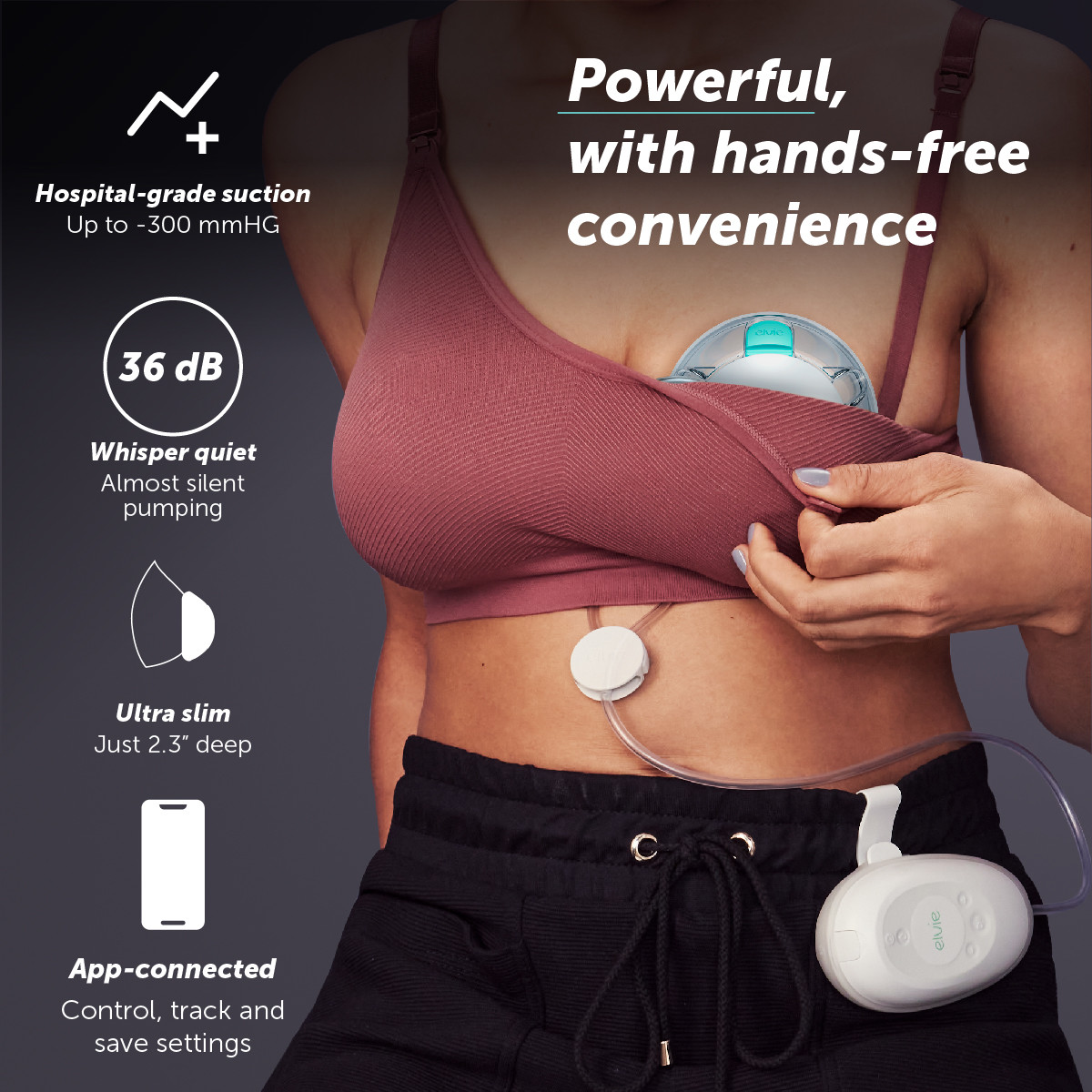 Elvie Stride 2 Hands Free Double Electric Breast Pump.