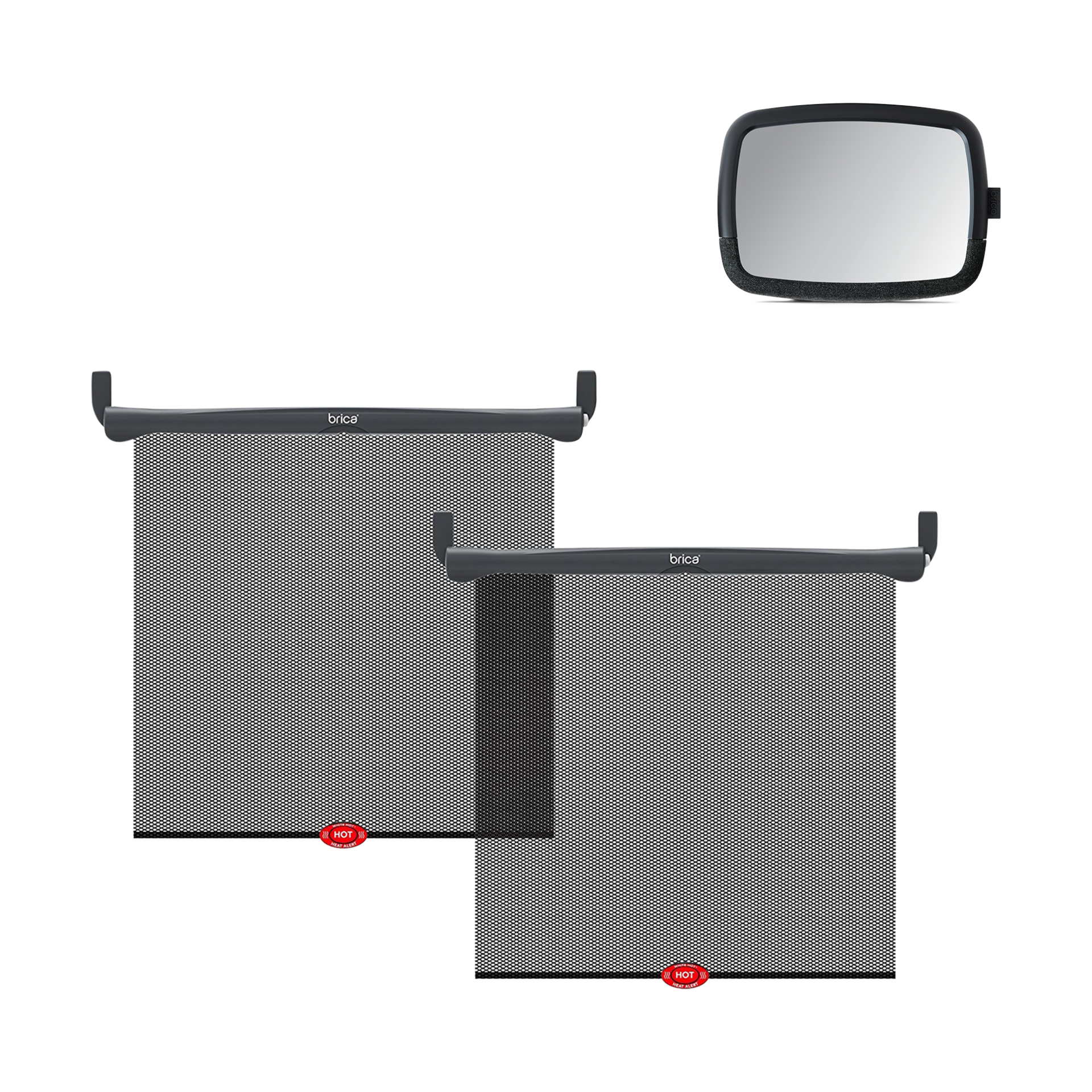 Backseat Mirror & Sun Safety Shades Car Seat Bundle