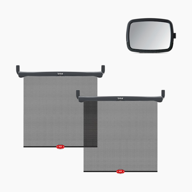 Backseat Mirror & Sun Safety Shades Car Seat Bundle