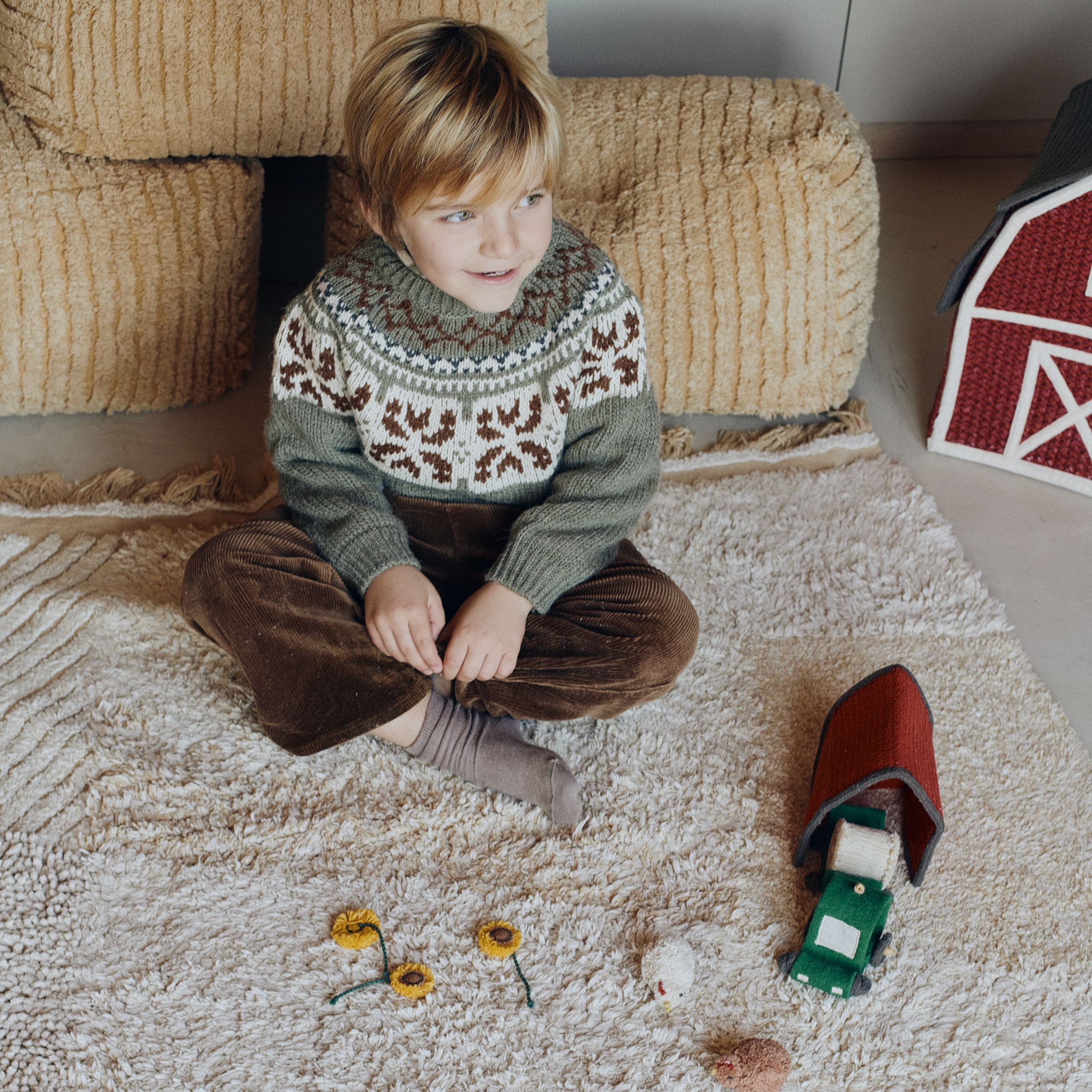 Lorena Canals Farm Fields Washable Play Rug.