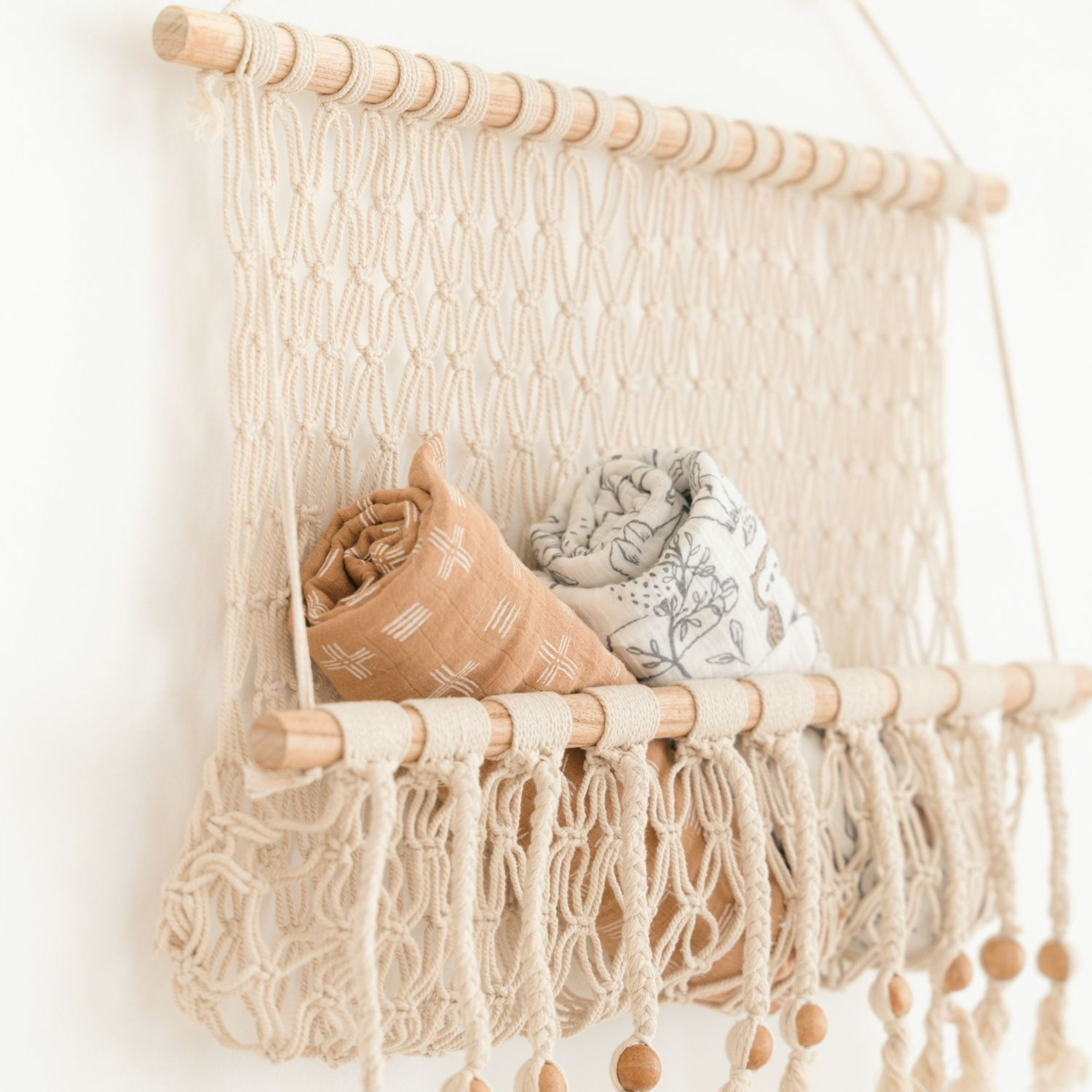 Crane Baby Willow Macrame Storage Wall Decor - Natural.