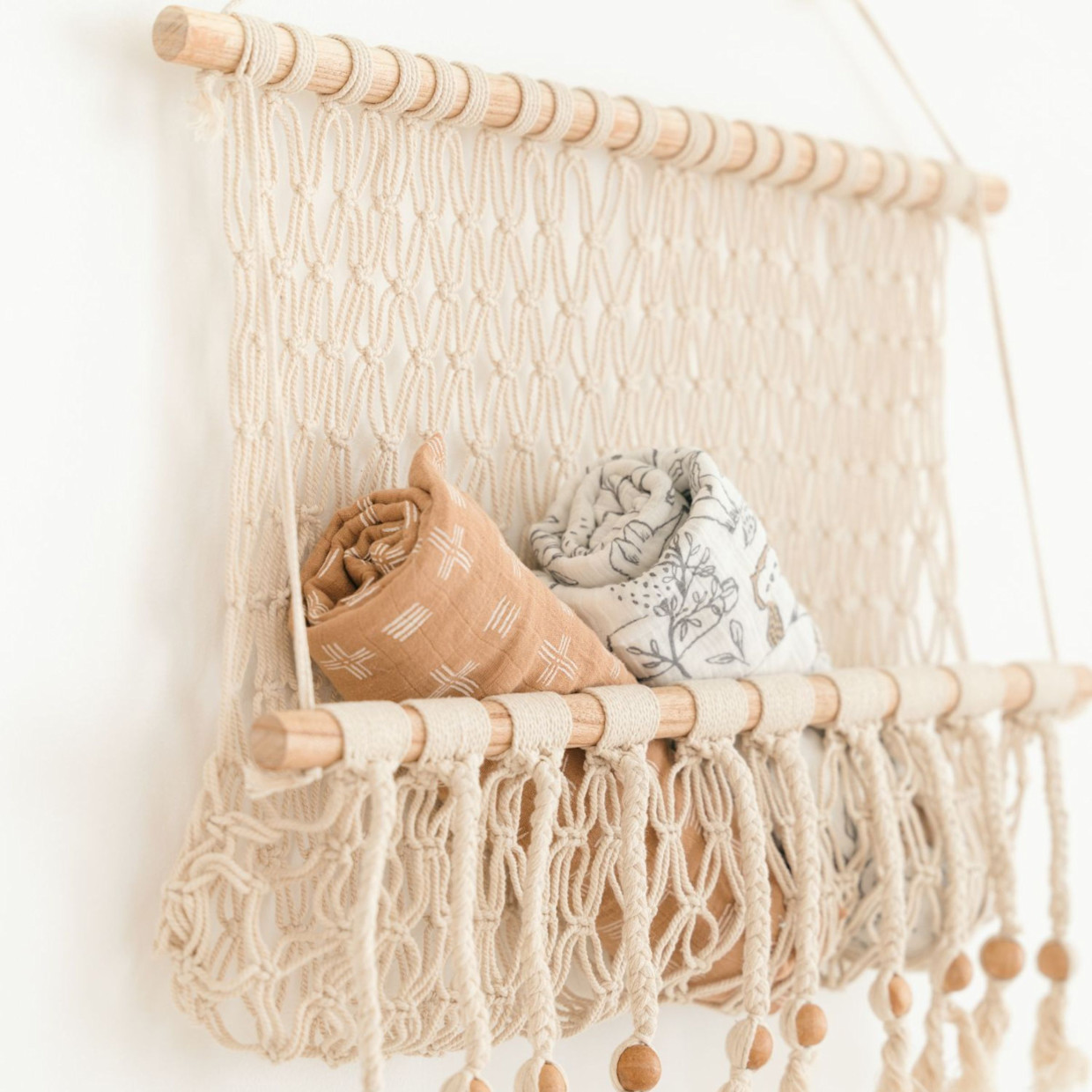 Crane Baby Willow Macrame Storage Wall Decor - Natural.