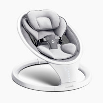 Munchkin Baby Swing, Portable and Lightweight, Bluetooth Enabled Electric Infant Rocker with Natural Sway in 5 Ranges of Motion, Newborn Nursery Essentials, White/Grey