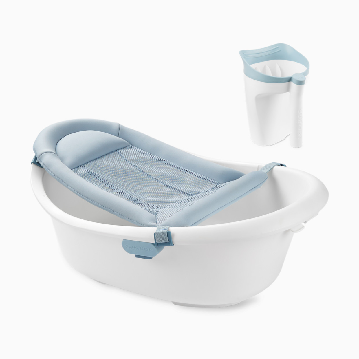 Skip Hop Wave 4-in-1 Baby Bath Tub & Waterfall Bath Rinser Bundle.