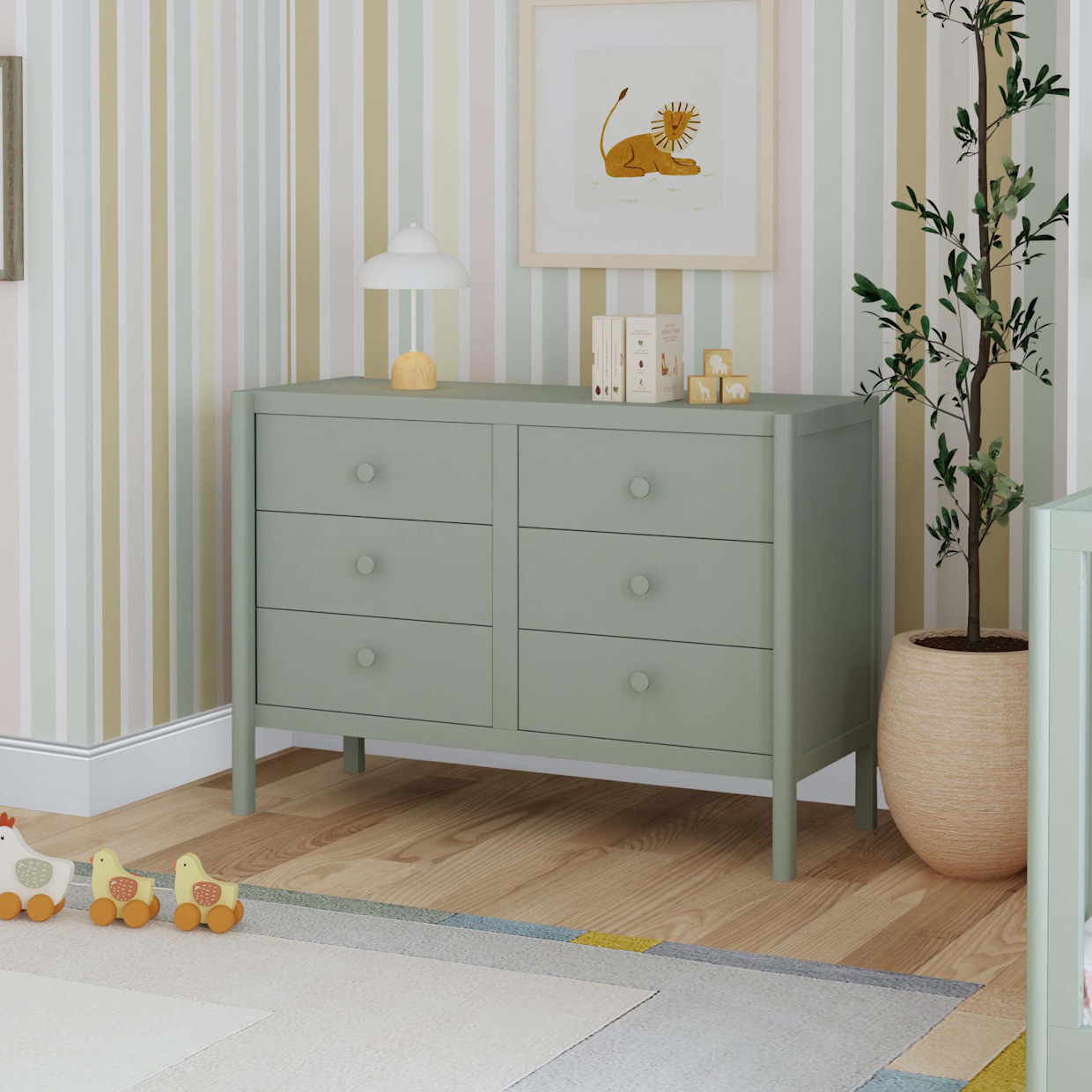daVinci Birdie 6-Drawer Dresser - Light Sage.