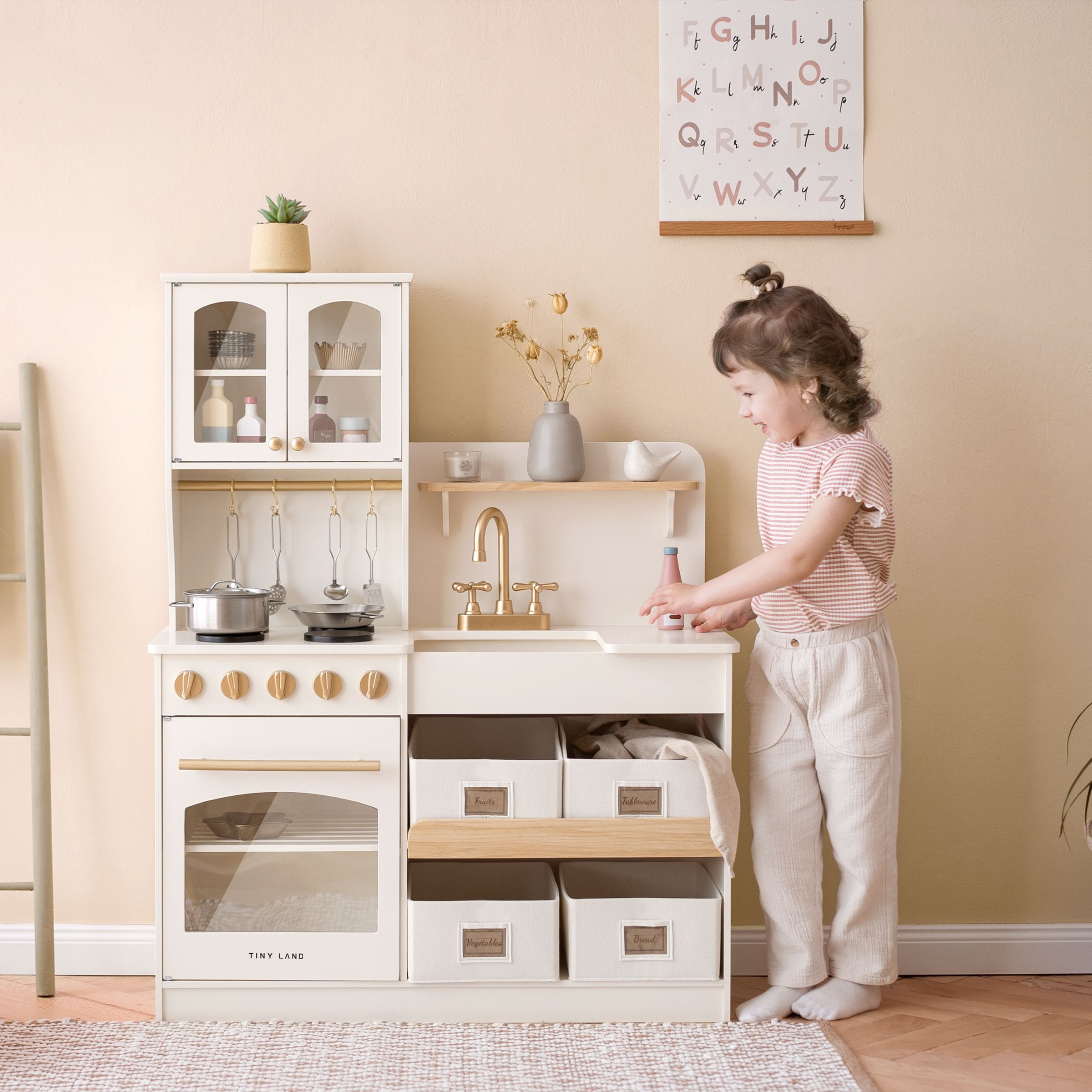 Tiny Land Trendy Play Kitchen - Montessori Organizer.