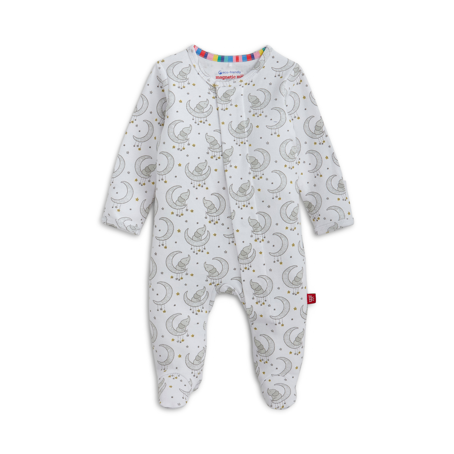 Magnetic Me Organic Cotton Magnetic Footie 2 Pack Bundle - Green Assorted, 3-6 M.