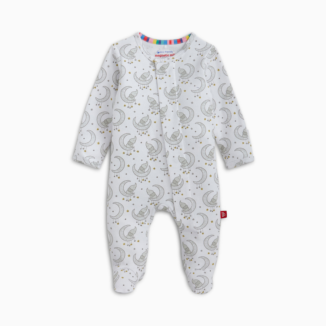 Magnetic Me Organic Cotton Magnetic Footie 2 Pack Bundle - Green Assorted, 0-3 M.