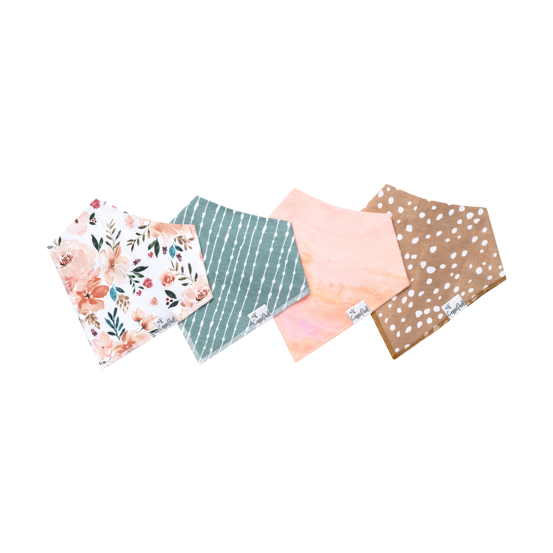 Copper Pearl Printed Bandana Bib Set (4-Pack) - Autumn.