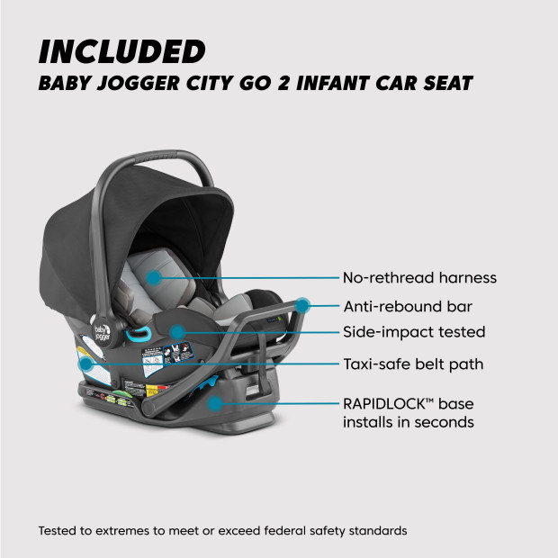 Baby Jogger City Select 2 Travel System - Radiant Slate.