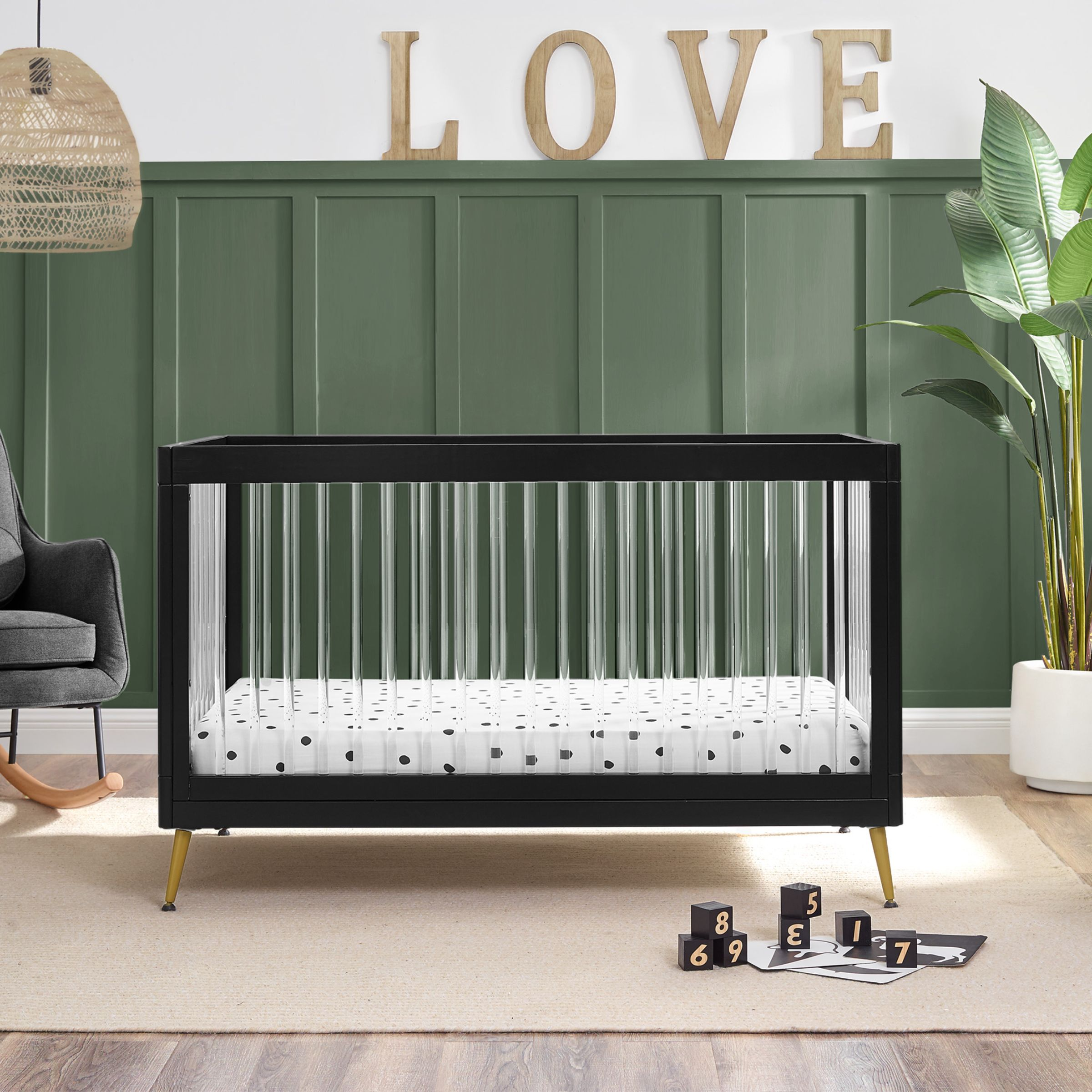  Sloane 4-in-1 Acrylic Convertible Crib.