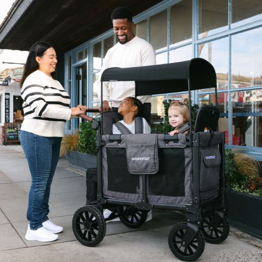 WonderFold Wagon W2 Elite Pro Stroller Wagon - Charcoal Gray.
