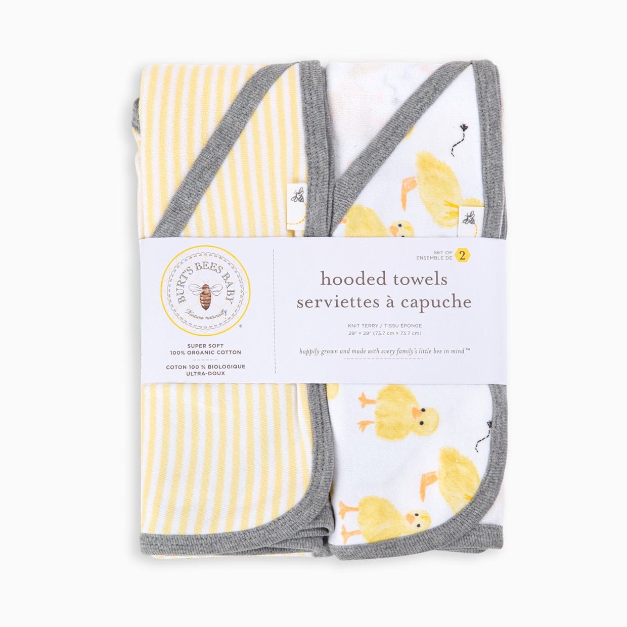 Burt's Bees Baby Ogranic Hooded Towels (2-Pack) - Little Ducks.