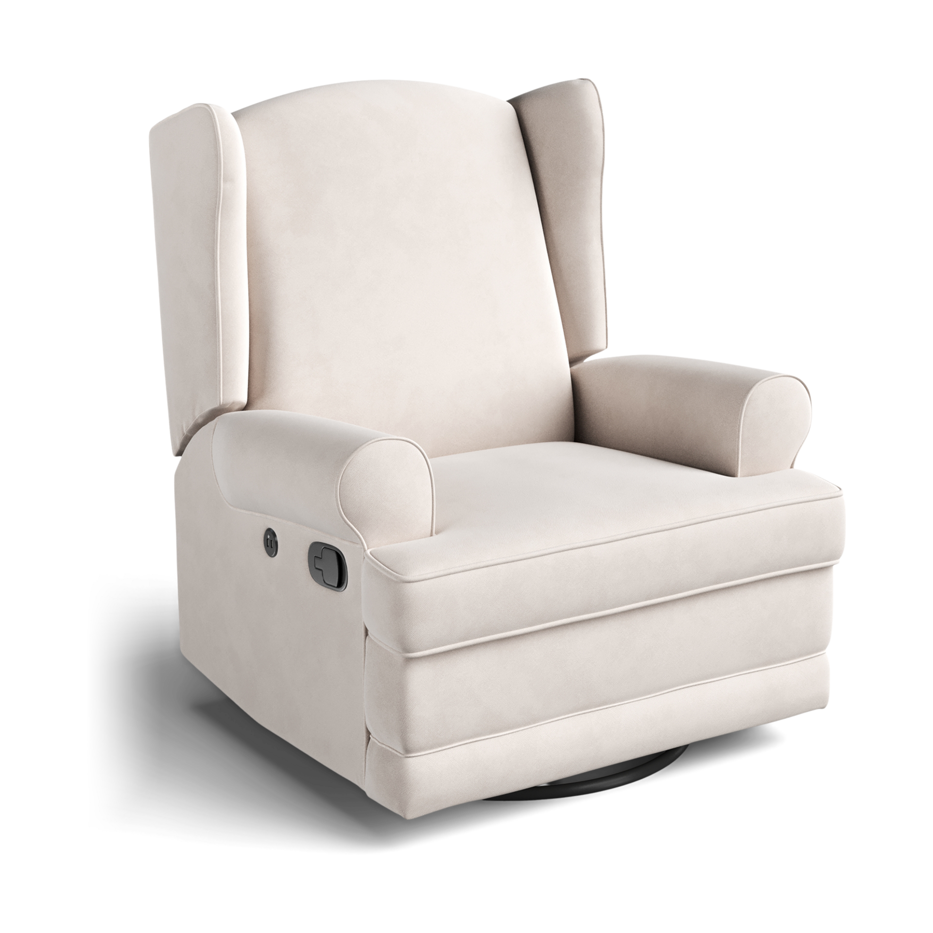 Storkcraft Serenity Wingback Upholstered Recline Glider.