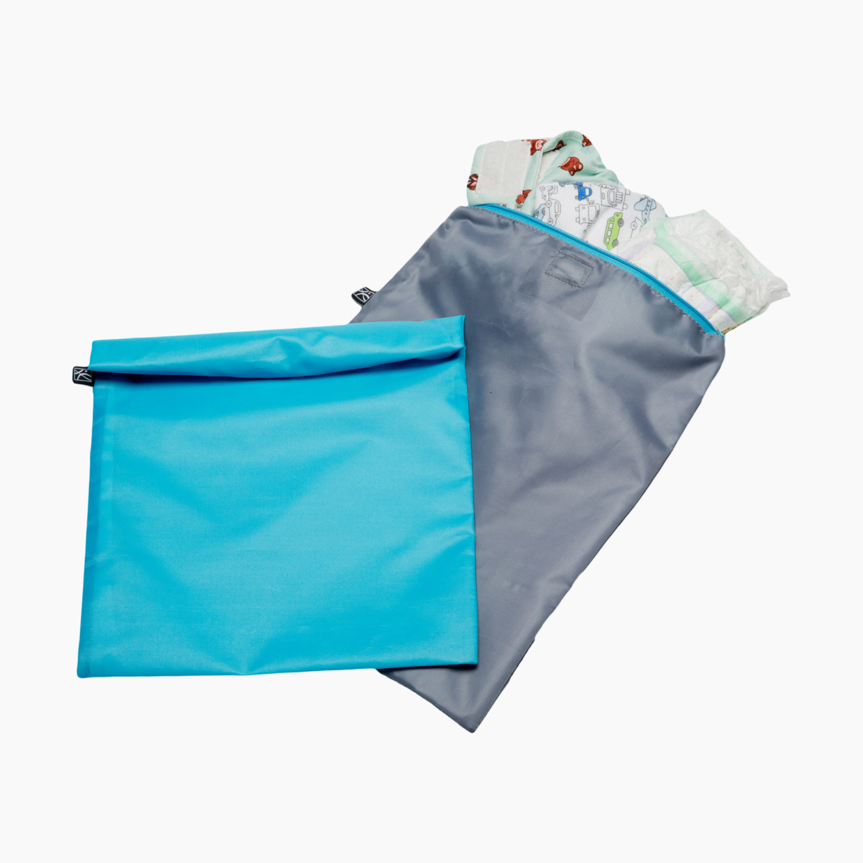JL Childress Wet-to-Go Wet Bags (2 Pack) - Grey/Teal.