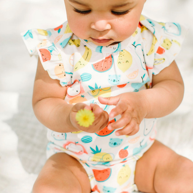 Loulou Lollipop Flutter Sleeve Bodysuit - Cutie Fruits, 6-12 Months.