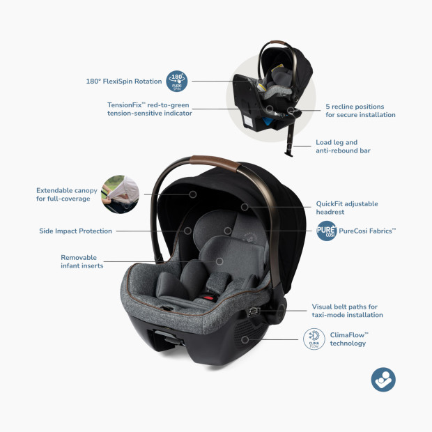 Maxi-Cosi Peri 180 Rotating Infant Car Seat - Onyx Wonder.