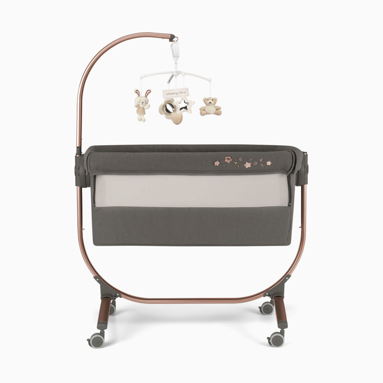 Sorelle Cullami Bassinet and Co-Sleeper - Rose Gold/Gray.