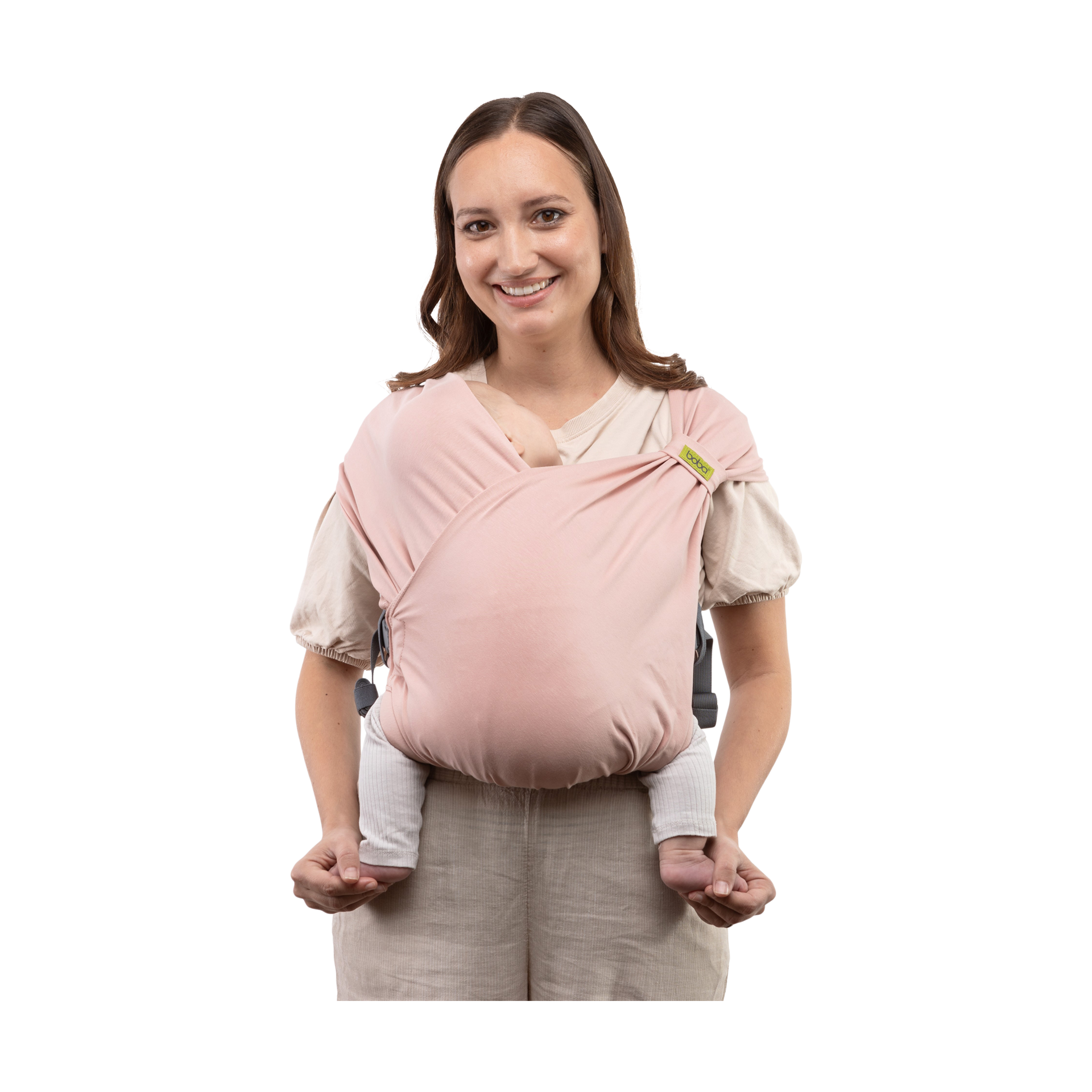 Boba Bliss Pre-Wrapped Baby Carrier with Buckle - Newborn to 7-35 lbs Light, Breathable & Easy to Adjust Hybrid Infant Sling & Toddler Carrier - Certified Hip-Healthy for 0-18 Months - Bloom