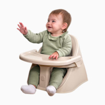 Boppy Proper Posture Floor & Booster Seat with Infant Insert - Ergonomic Baby Chair & Portable Booster Seat with Tray, Adjustable 4-36 Months, Dishwasher-Safe Tray - Oatmeal