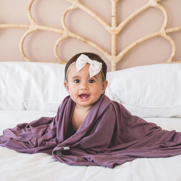 Copper Pearl Swaddle Blanket - Plum.