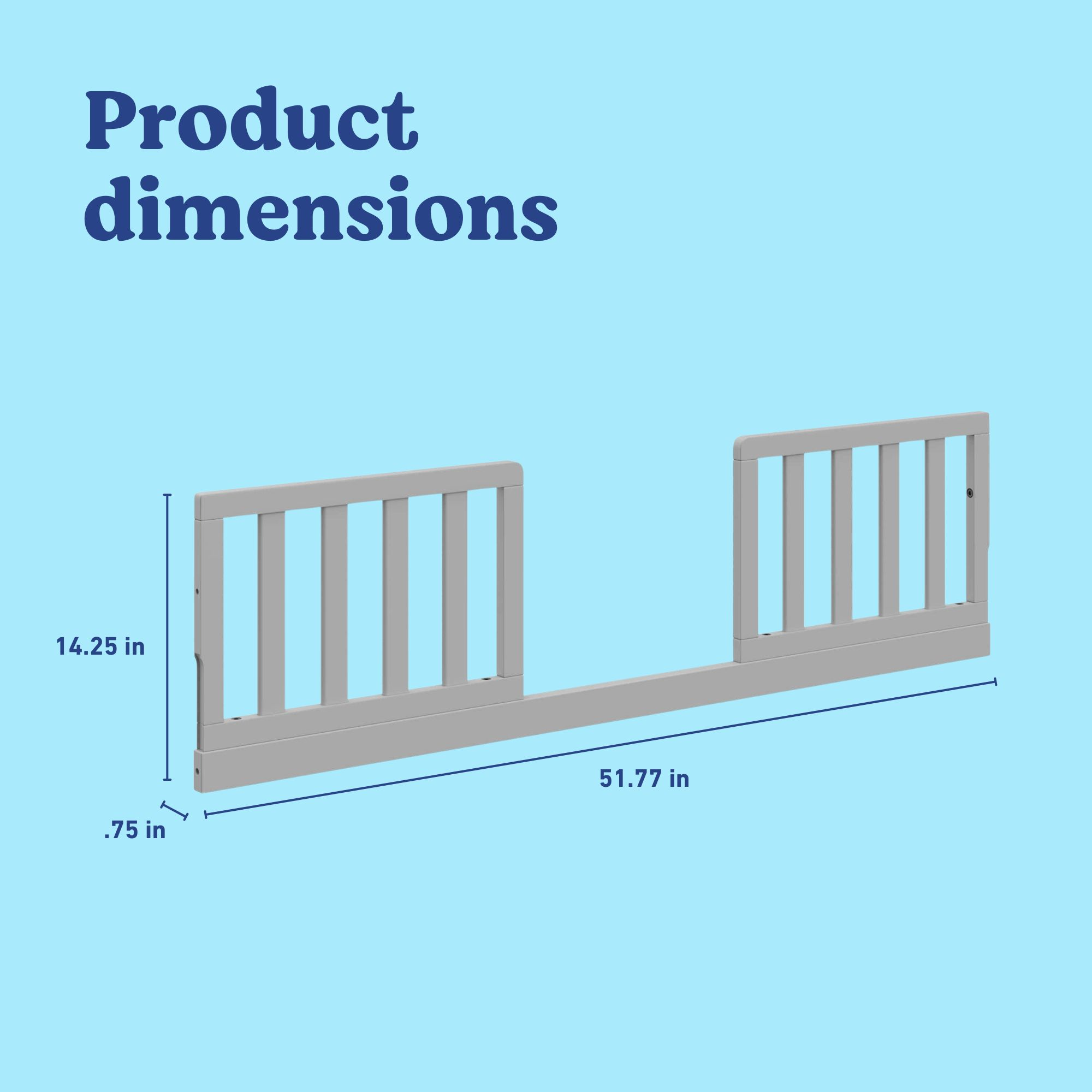Storkcraft Universal Toddler Safety Guardrail Kit (Slats) - Pebble Gray.