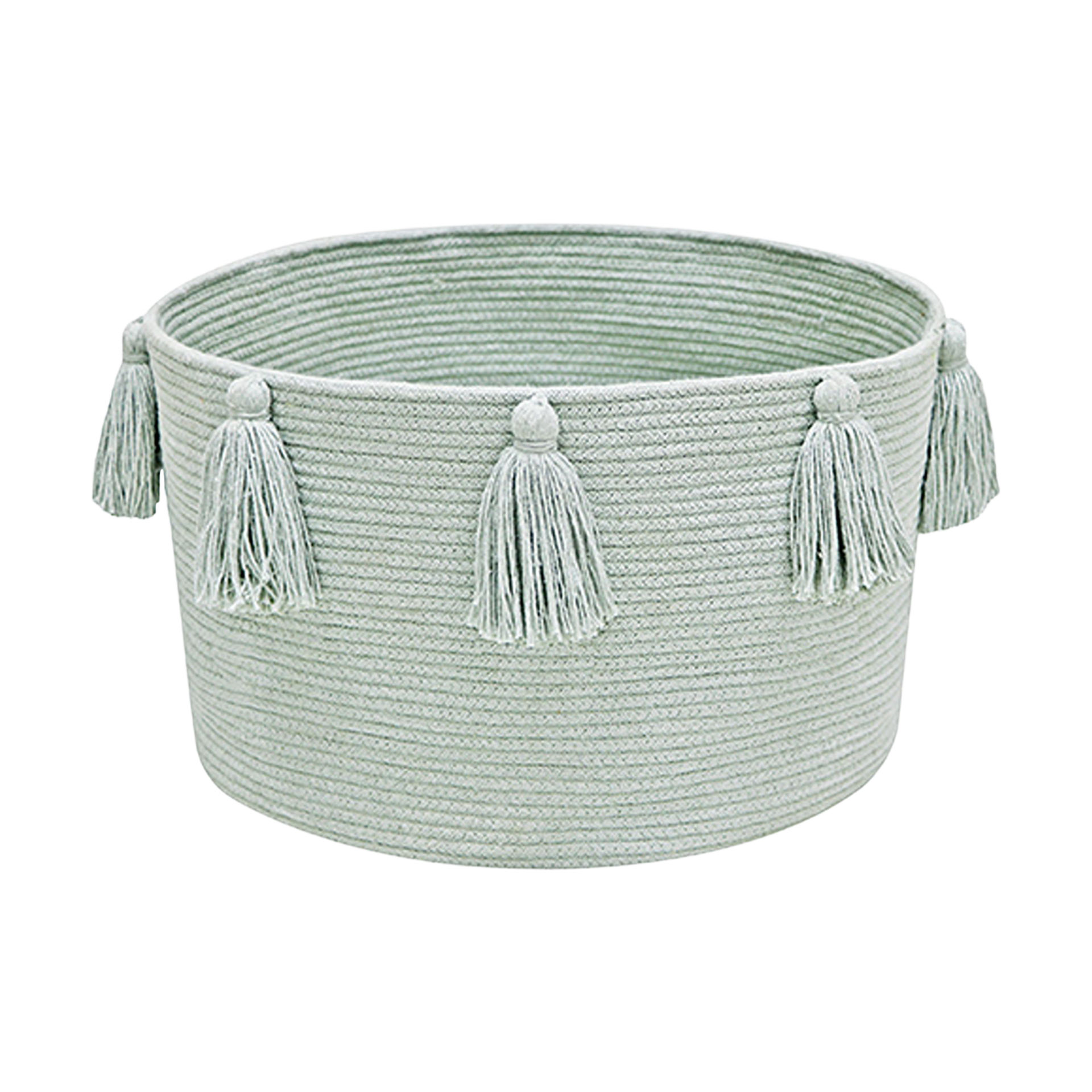 Lorena Canals Cotton Tassel Basket.
